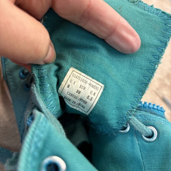 LEVIS SNEAKER HI TOP Green LACE UP  Cavas WOMEN 8 Zip 52475103E Rubber - Picture 11 of 11